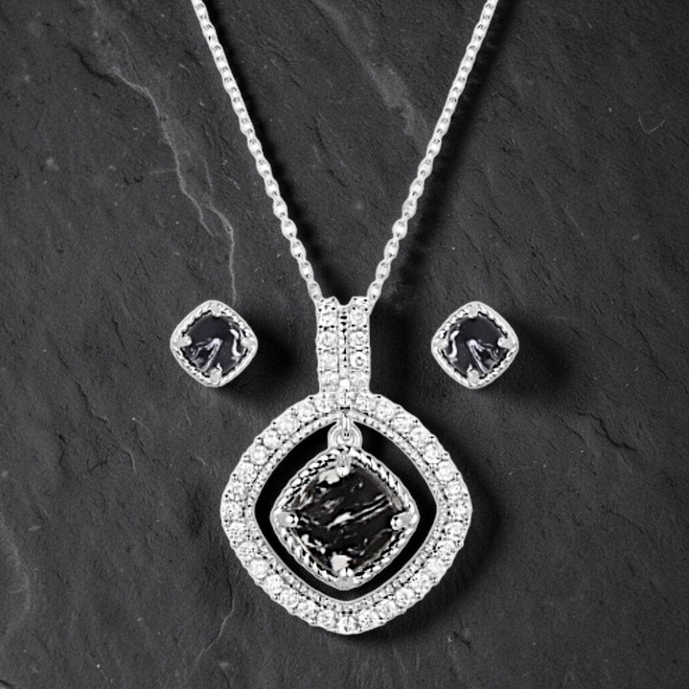 Montana Silversmiths Jewelry Set Womens High Roller Cubic Zirconia NEW